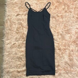 Elegant Charcoal Spaghetti Strap Dress
